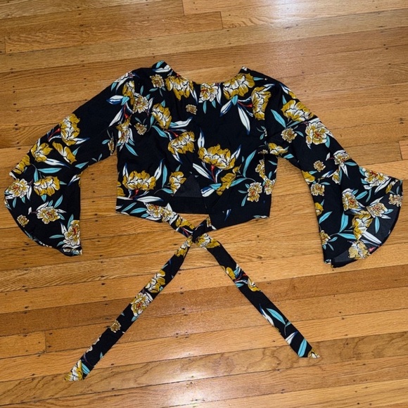 FARROW Black Floral Wrap Blouse - MATCHING SET - Picture 5 of 5